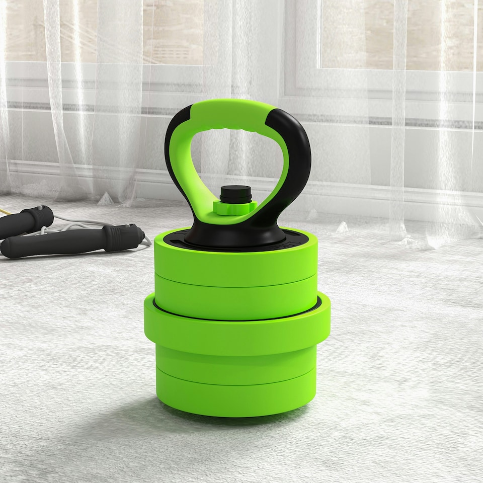 image 1 of SPORTNOW Weight Dumbbells Set, Barbell, Kettlebell, Push Up Stand, 30kg Green | Standard