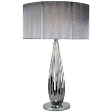Slinky 55cm Silver Glass Table Lamp