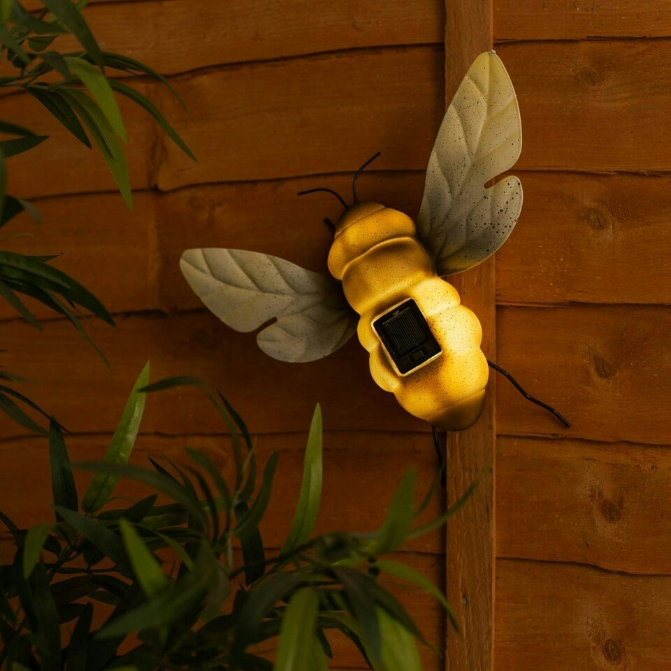 image 1 of ValueLights Bee Yellow Outdoor Solar Decorative Light