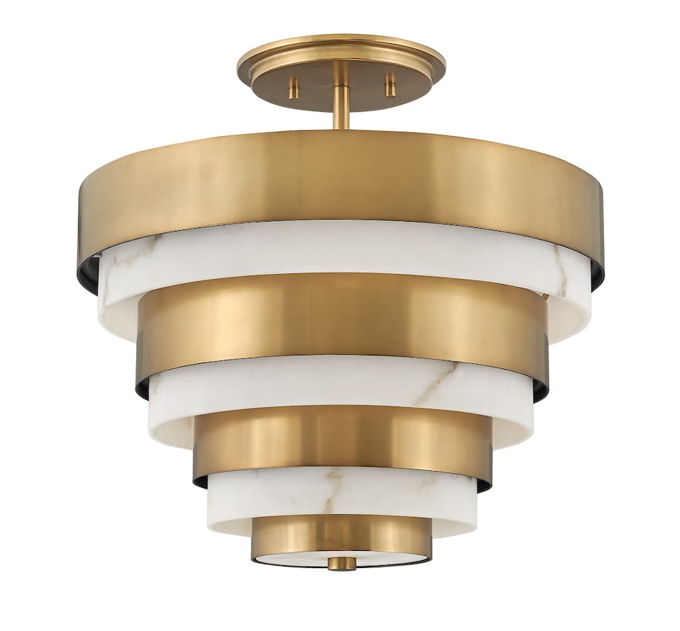 image 1 of Hinkley Echelon Cylindrical Ceiling Light Heritage Brass