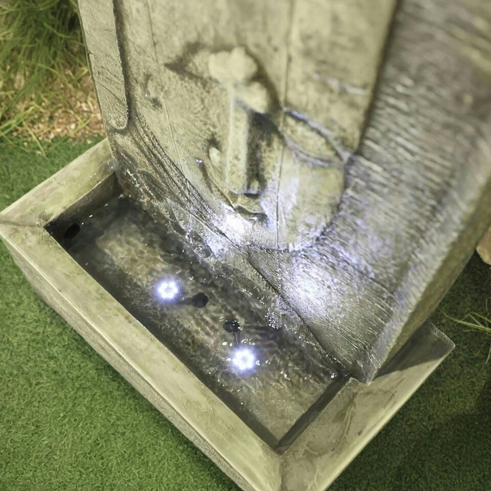image 1 of Primrose Nirvana Buddha Falls Water Feature with Lights Indoor Outdoor Use 100cm