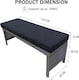 image 2 of Outdoor Rattan Beach Patio Farmhouse Outdoor Upholstered Dining Bench with Thickness Cushion, Black 110x38cm