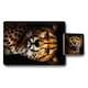 image 1 of Set Of 12 Placemats And Coasters With Designer Artwork And Wood Bottom