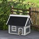image 6 of PawHut Outdoor Feral Cat House with Openable Asphalt Roof - Grey