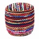 image 1 of Homescapes Multi Coloured Folk Woven Bean Filled Pouffe Circular - 45 cm | Multi | 45 x 40 cm