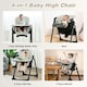 image 9 of COSTWAY 4-in-1 Baby High Chair Feeding Chair Grey