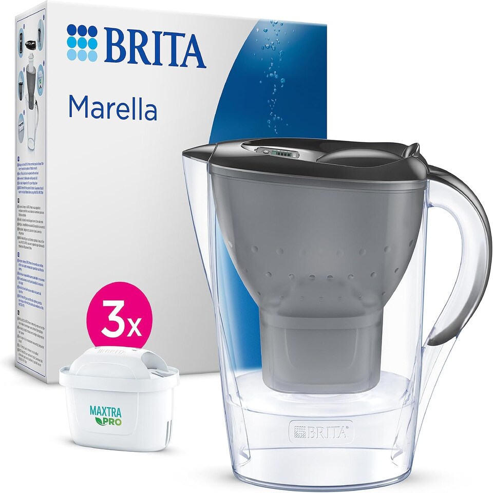 image 1 of BRITA Marella Water Filter Jug Graphite (2.4L) Starter Pack incl. 3x MAXTRA PRO Pure Performance Cartridges