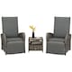 image 1 of Outsunny 3 Pieces Rattan Bistro Set with Cushions for Outdoor, Brown