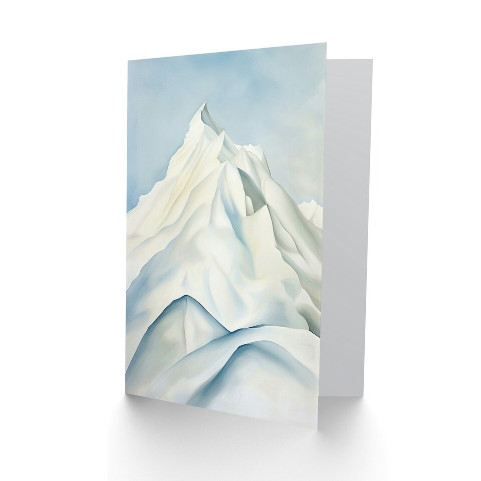 image 1 of Snow Capped Mountain Icy White Simple Him Her Birthday Card