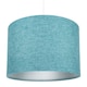 image 6 of Contemporary and Sleek 10 Inch Teal Linen Fabric Drum Lamp Shade 60w Maximum | Blue | Teal | 1