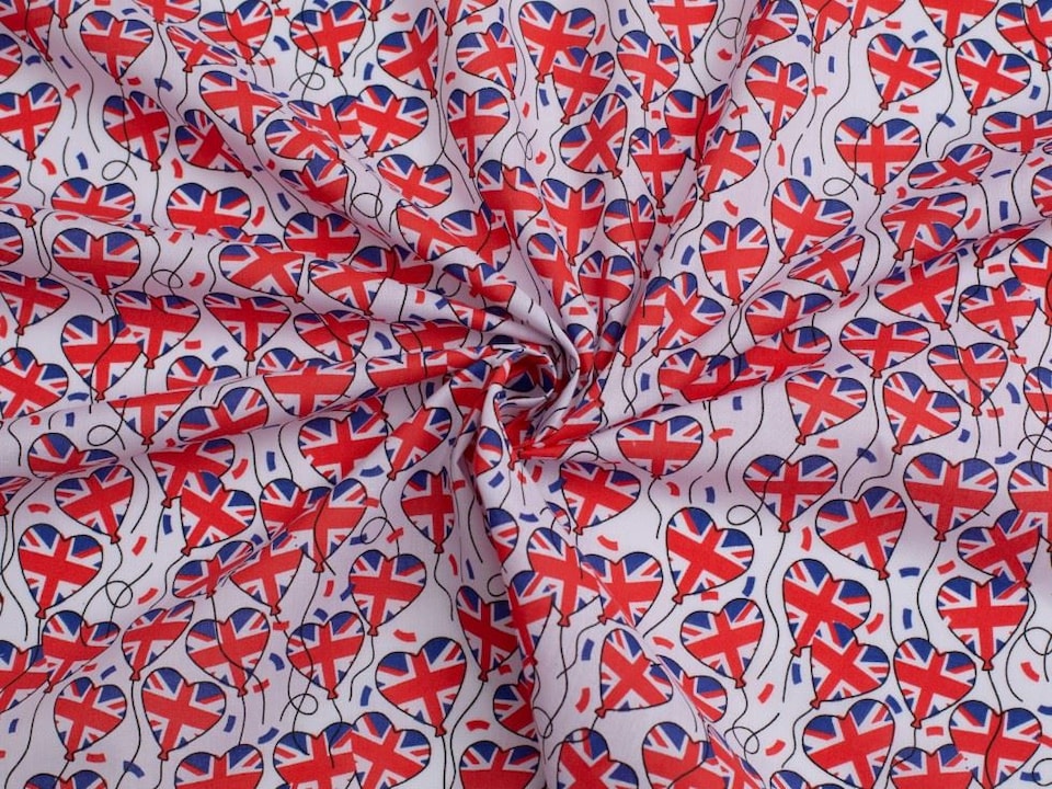 Red Printed Polycotton Fabric for Dressmaking, 112.5cm / 44" Wide - per metre