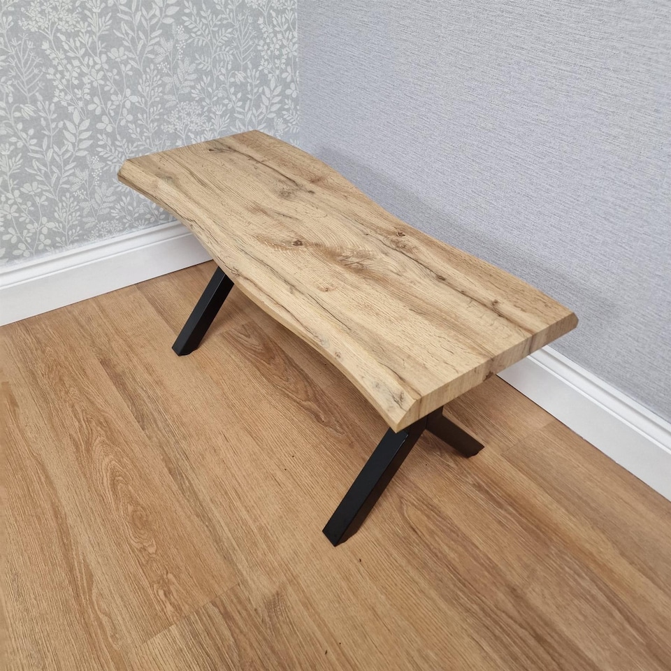 image 1 of Wooden Dining Table with 4 Black Faux Leather Chairs and Bench - Dining Kitchen Room Furniture