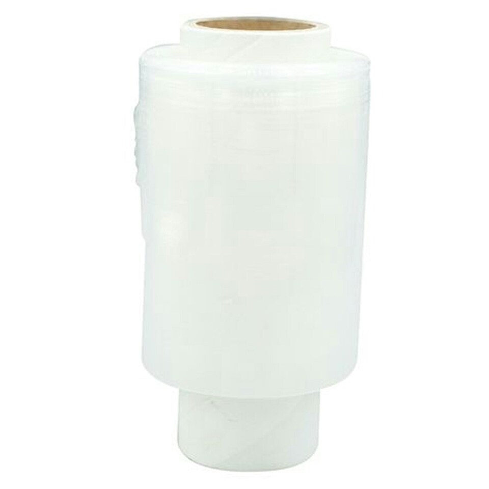 image 1 of 1 Roll Of Clear 100mm x 150m Mini Stretch Shrink Wrap Handy Sized 17mu Rolls