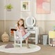 image 2 of AIYAPLAY Kids Dressing Table Set w/ Stool, Mirror, Drawers - White White