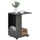 image 1 of HOMCOM Mobile Sofa Side Table for Laptop Coffee w/ Storage and Casters, Black