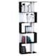 image 1 of HOMCOM Bookcase, S-Shaped Wooden Bookshelf, 5 6 Tiers Freestanding Storage Shelf, Home Office Decorative Display Stand Rack, Black and White, 24D x 60W x 184.5H