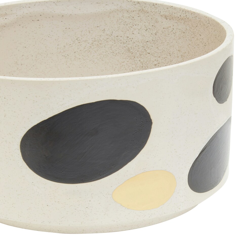 image 1 of Interiors by Premier White & Gold Speckled Ceramic Planter, Modern Large Ceramic Garden Pot for Home Decor, Pots for Plants Multi