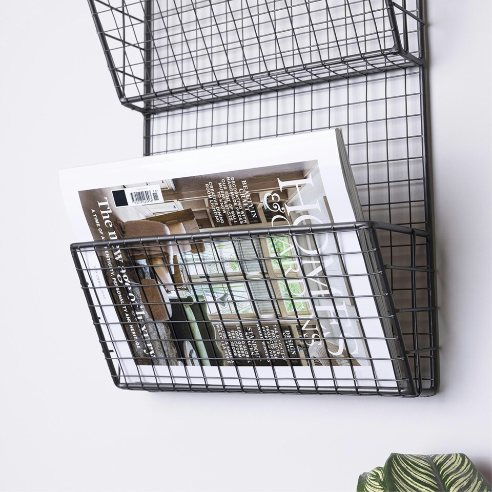 image 1 of Charnwood Contemporary Iron Grey Mountable Magazine Rack In/Outside Use 1.2kg
