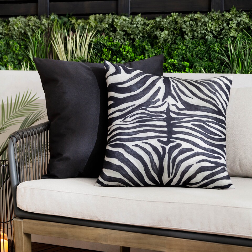 image 1 of Paoletti Leopardis Zebra Printed Outdoor Cushion