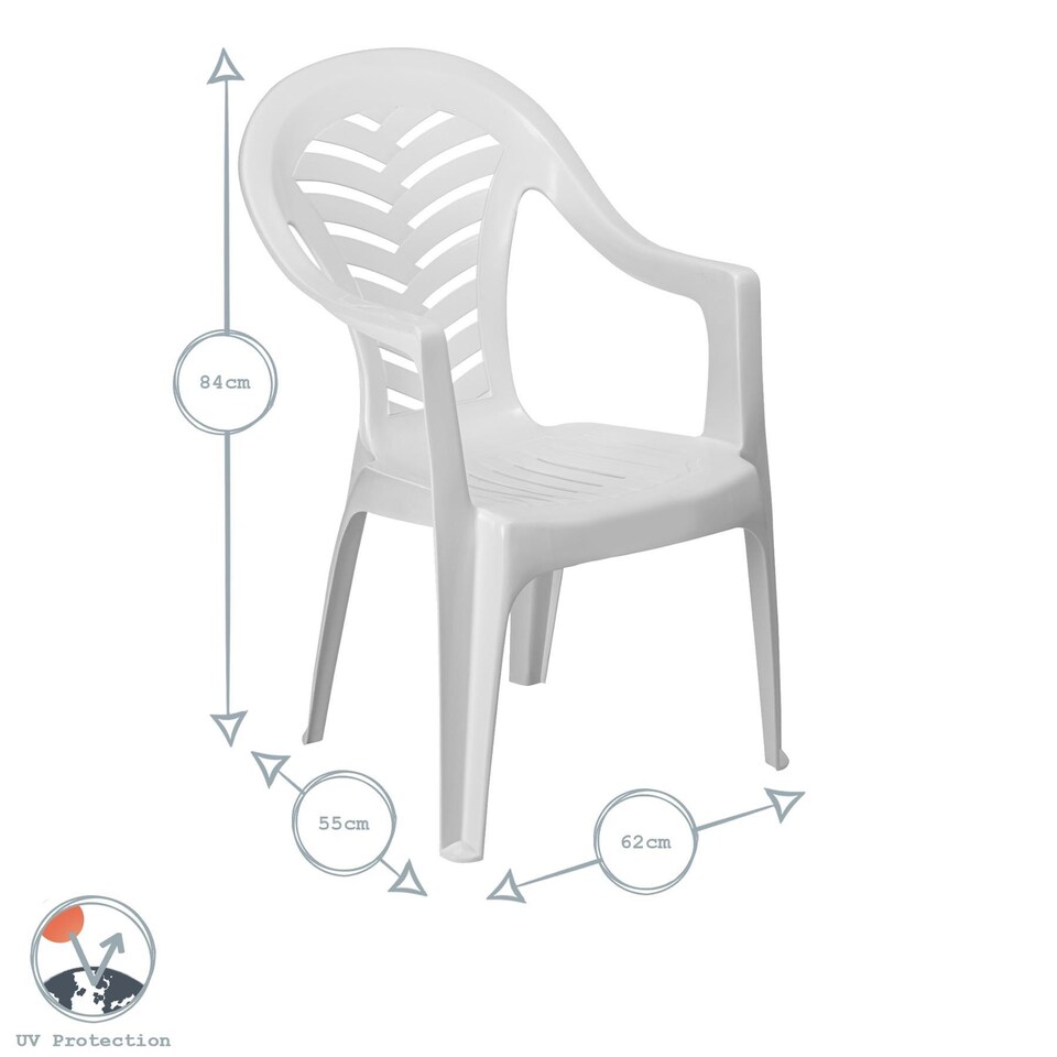 image 1 of Resol Palma Garden Dining Chairs - White - Pack of 2 | White | White