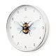 image 5 of Acctim Bee Wall Clock Quartz Chrome Effect Foil Embossed Arabic Dial 30cm Chrome | White