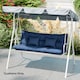 image 8 of Outsunny Outdoor Seat Cushions Back Cushion with 2 Pillows, Seat Pads | Blue | Dark Blue | Seat cushion: 150x50x10cm, Back cushion: 150x50x10cm, Pillow: 40x30x15cm