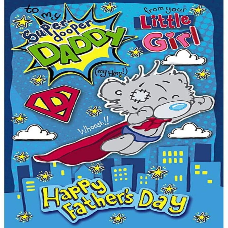 image 1 of To My Super Dooper Daddy Father's Day Card From Little Girl