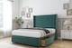 image 4 of Sloomy Stratford Emerald Plush Divan Bed Base No Drawers With 54 Inch Wingback Headboard & 12 Inch Matching Footboard | Green | Emerald | Single | 1
