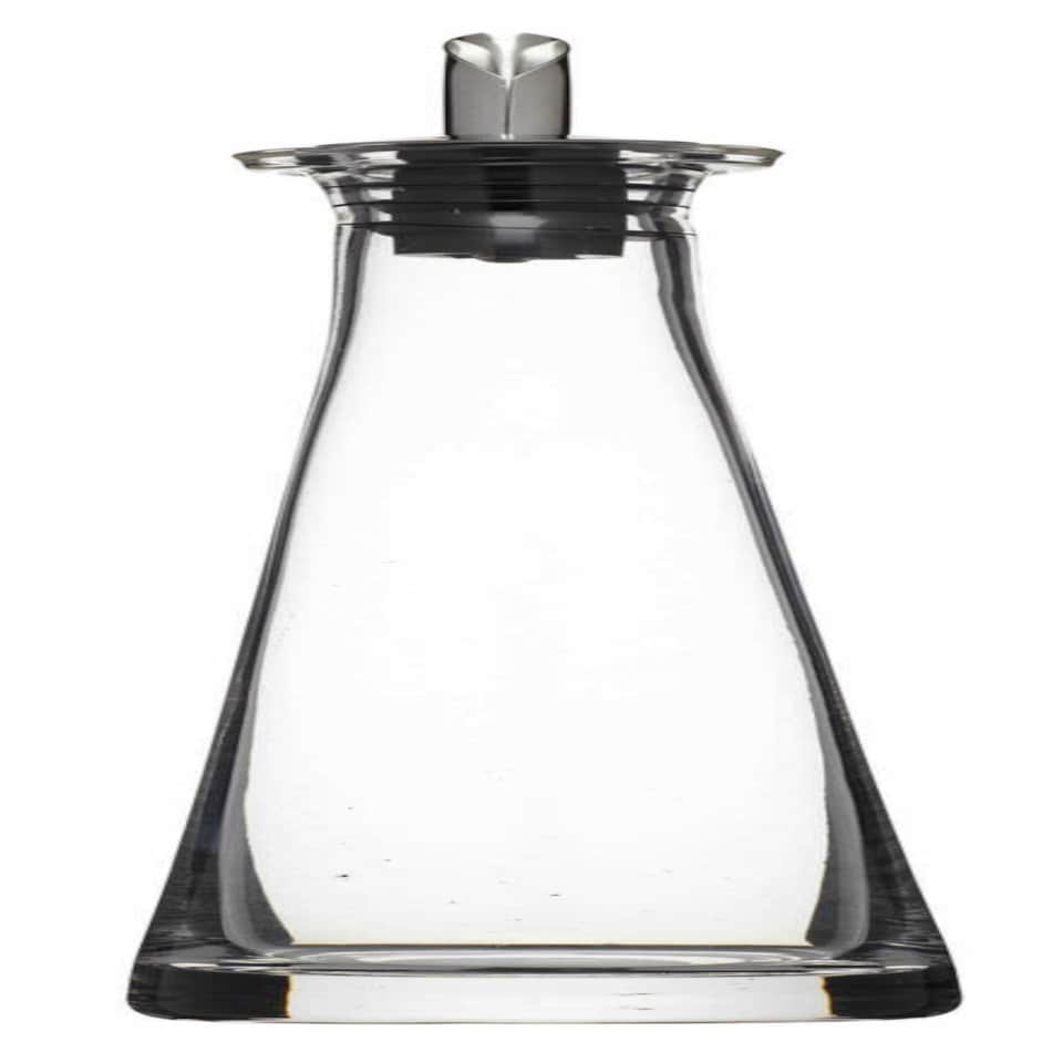 image 1 of KitchenCraft Oil Bottle Clear Glass Pyramid 200ml