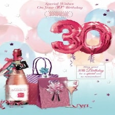 Words 'n' Wishes Traditional 30Th Birthday Card Female Titles Daughter Wife Friend Sister Niece Granddaughter