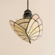 image 1 of ValueLights Tiffany Style White Peach Glass Butterfly Lamp Shade Cream