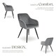 image 3 of Dining Chair Marilyn - with armrests, padded, velvet look, black steel legs - Set of 2 Grey | Grey/Black