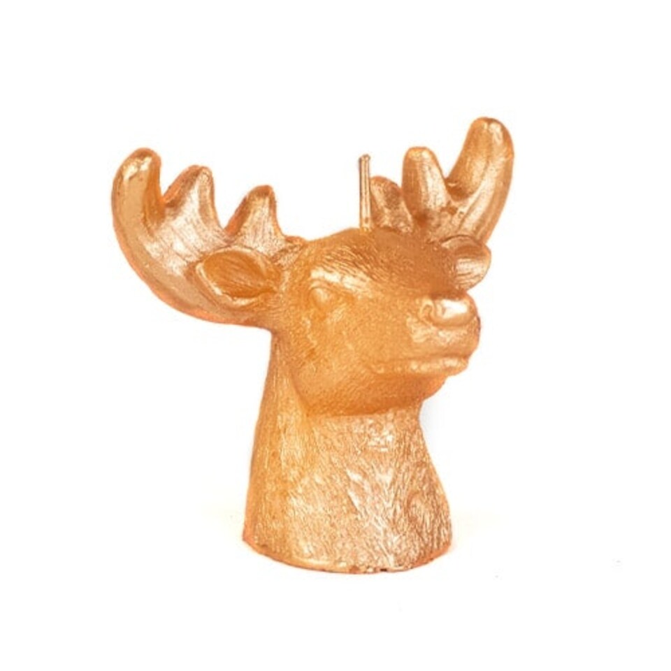Rose Gold Deer Head Christmas Candle Decoration 9cm
