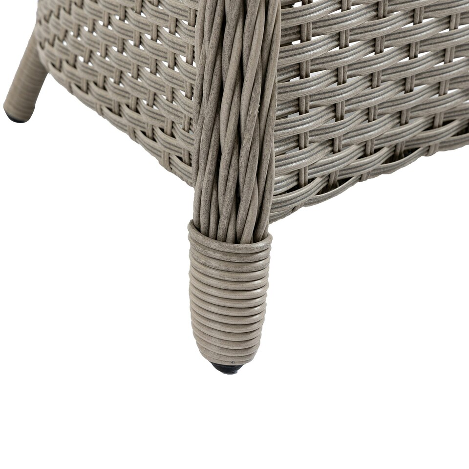 image 1 of Outsunny Rattan Dining Set for 4 with Cushions and Umbrella Hole, Mixed Grey