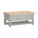 image 1 of Bordeaux Indoor 2 Drawer Coffee Table - L60 x W110 x H50 cm - Pebble Grey - Oak