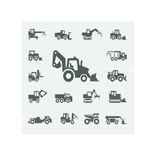 Construction equipment Designer Splash Back | White