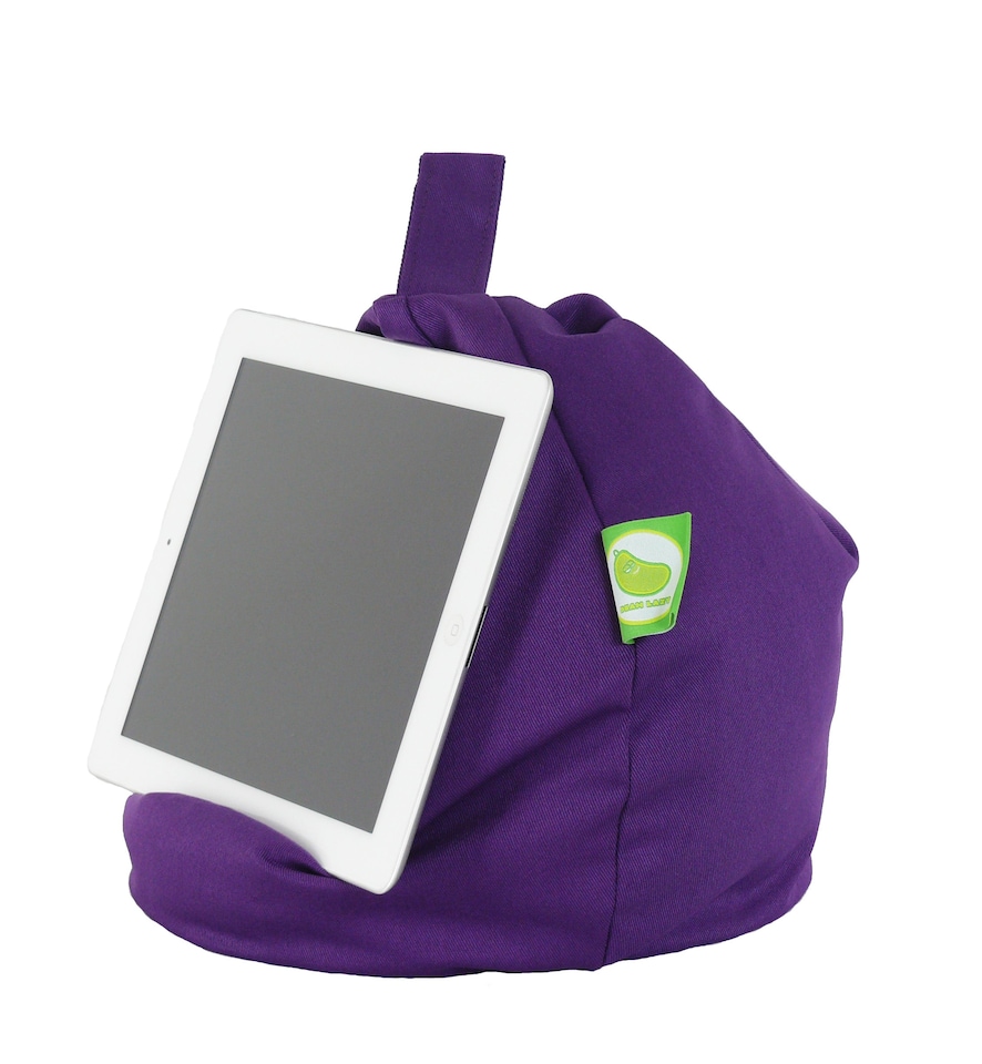 image 1 of Bean Lazy Purple Tablet eReader and Book Mini Bean Bag