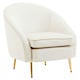 image 2 of Interiors by Premier Beige Velvet Armchair with Cushion, Plush Foam Seat With Gold Finish Metal Legs, Living Room Accent Chair