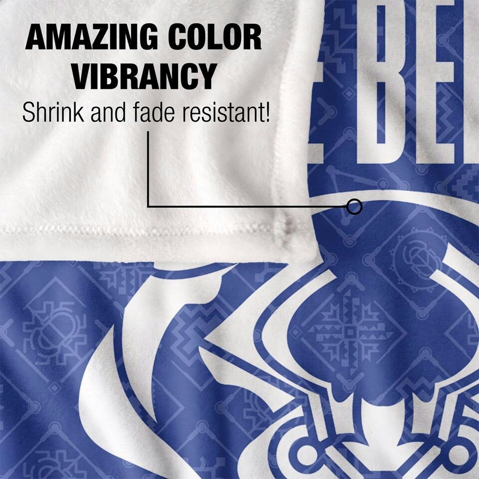 image 1 of Blue Beetle Repeat Print Blanket - Multicoloured - One Size