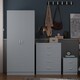image 1 of FWStyle Tunis 3 Piece Bedroom Furniture Set - Matt Grey - Wardrobe + Chest + Bedside