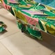 image 2 of OHS Print Beach Towel with Bag Quick Dry Absorbent Travel Spa | Orange | Green Palm | One size