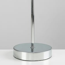 ValueLights Modern Polished Chrome Table Lamp With Silver Grey Velvet Shade