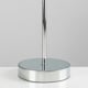 image 1 of ValueLights Modern Polished Chrome Table Lamp With Silver Grey Velvet Shade