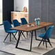 image 9 of Set of 2 Sofia Ergonomic Modern Dining Chairs Upholstered in Velvet, Metal Legs with Gold End Tips Blue