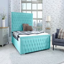 Hendrick Plush Double Bed Frame - Teal