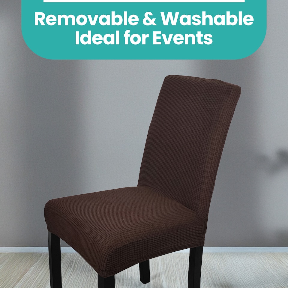 image 1 of Velvet Stretch Chair Covers, Spandex Dining Chair Slipcovers