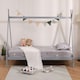 image 4 of Harry Kids Childrens Grey Wooden Teepee Tent Single Bed Frame
