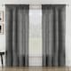 image 1 of Rhodes Charcoal Linen-Look Sheer Voile Panels – Pair 140 x 137cm (55x54")