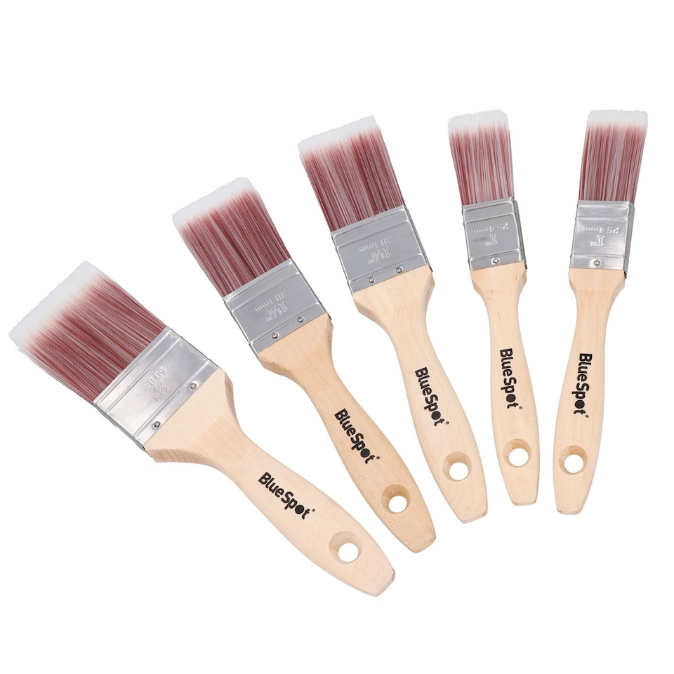 image 1 of 20pc Synthetic Paint Brush Painting + Decorating Brushes Wooden Handle 1” – 2”