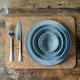 image 3 of Cooks Professional Nordic Stoneware 20cm Pasta Bowls | Set of 4 | Reactive Glaze | Grey